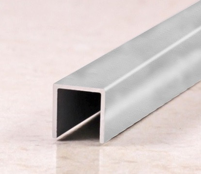 Заказать Алюминиевый П-профиль 10х10 мм П-10х10 Серебро глянцевое браш 2,7 м 