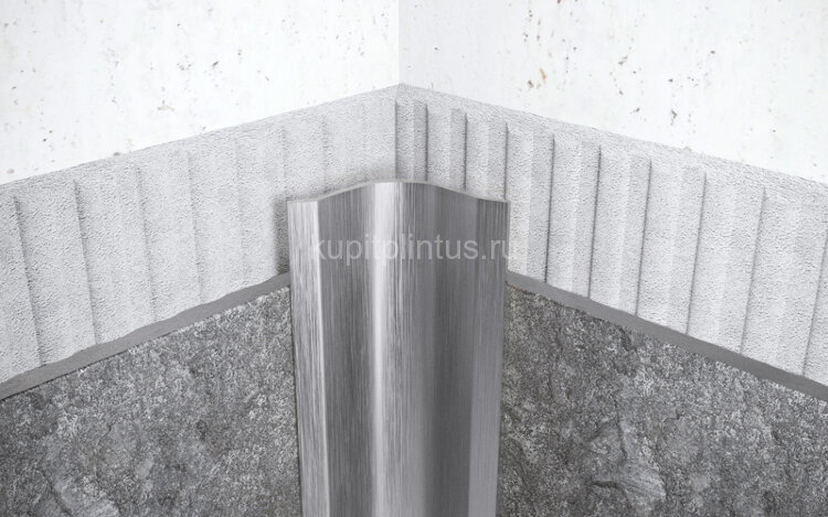 Заказать Закругленный внутренний уголок стальной 40х40 мм FVR 40 S сатинированная сталь 2,7 м Заказать Закругленный внутренний уголок стальной 40х40 мм FVR 40 S сатинированная сталь 2,7 м