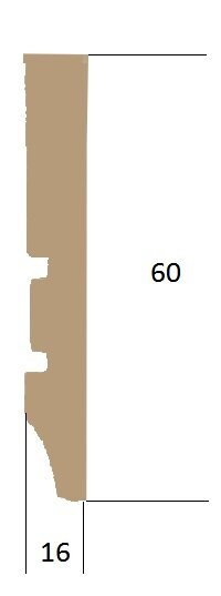 Заказать Плинтус МДФ белый 60 Hannahholz KW 60401 2,4 м 