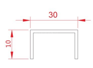 Заказать Стальной П-образный профиль 10х30 FSUP30-P полированный 2,7м 