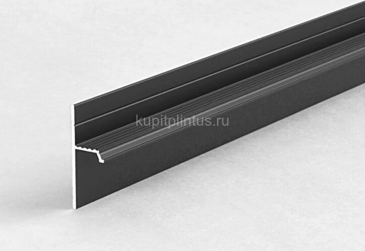 Заказать Алюминиевый плинтус теневой под гипсокартон ПТ-1/20 черный 3м 