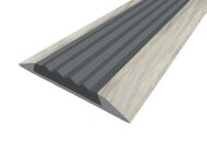 Порог противоскользящий с серой вставкой Д15 КД Ясень беленый (декорированный) 2,7 м Порог противоскользящий с серой вставкой Д15 КД Ясень беленый (декорированный) 2,7 м