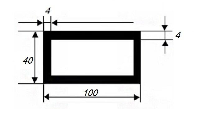 Заказать Бокс прямоугольный 40х100х4 мм из алюминия 3 м Заказать Бокс прямоугольный 40х100х4 мм из алюминия 3 м