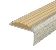 Порог угловой с бежевой резиновой вставкой Д01 КД Дуб северный 2,7 м Порог угловой с бежевой резиновой вставкой Д01 КД Дуб северный 2,7 м