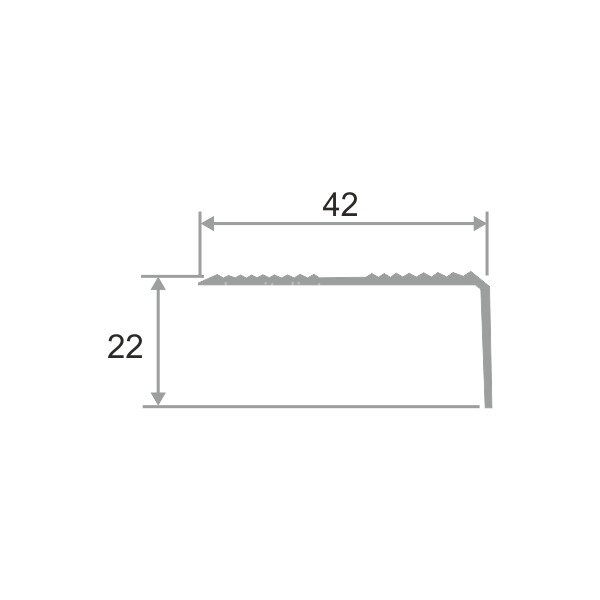 Заказать Угловой порог с рифлением 40х20 мм ПО-40х20-00 без покрытия 2.7 м Заказать Угловой порог с рифлением 40х20 мм ПО-40х20-00 без покрытия 2.7 м