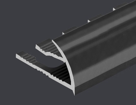 Заказать Гибкий C-профиль алюминиевый для плитки 8 мм PV10-19 черный блестящий 2,7 м 