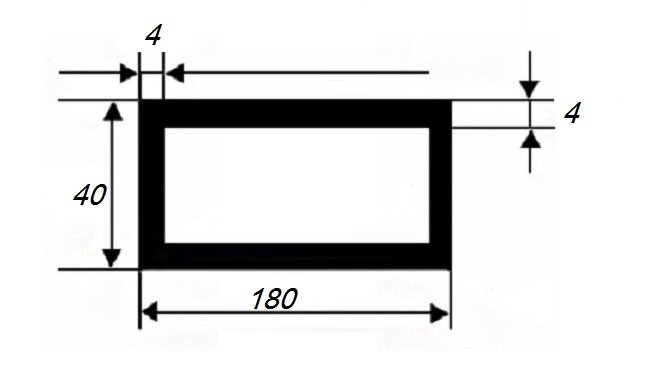 Заказать Бокс прямоугольный 40х180х4 мм из алюминия 3 м Заказать Бокс прямоугольный 40х180х4 мм из алюминия 3 м
