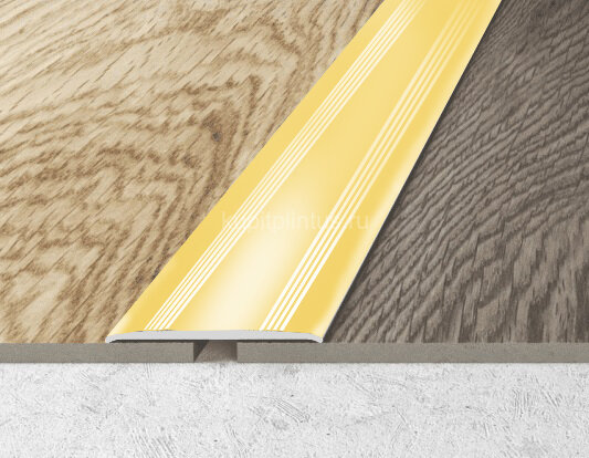 Заказать Алюминиевый порог плоский с рифлением 35 мм Effector A 08-00 Золото 2,7 м Заказать Алюминиевый порог плоский с рифлением 35 мм Effector A 08-00 Золото 2,7 м