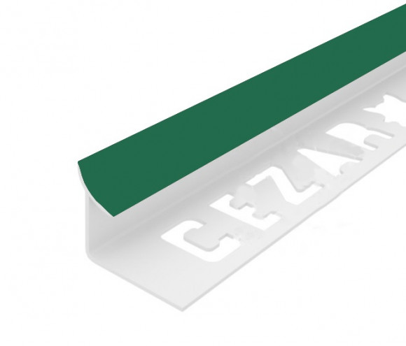 Заказать Внутренний угол ПВХ для плитки 10 мм Cezar 111 Зеленый 2,5 м 