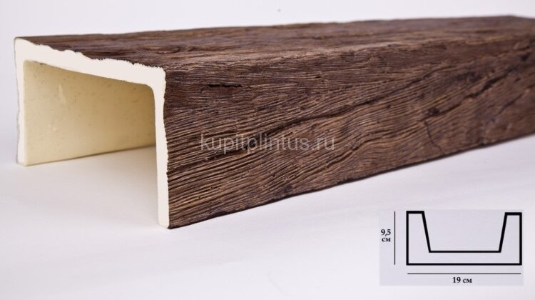 Заказать Декоративная балка из полиуретана 95х190 мм Уникс Славянский стиль СС3 Дуб 2 м 