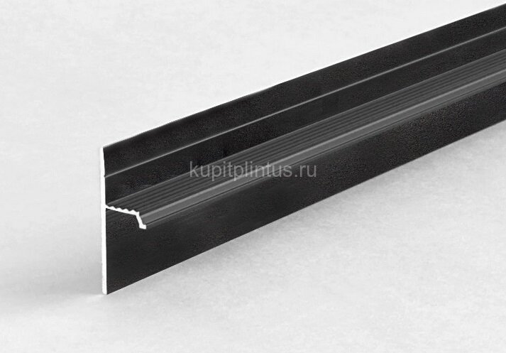 Заказать Алюминиевый плинтус теневой под гипсокартон ПТ-1/20 черный муар 3м 