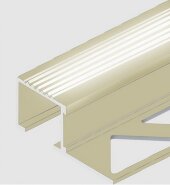 Алюминиевый П-профиль для ступеней с рифлением 20х12 мм PV52-13 песок блестящий 2,7 м