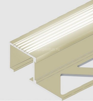 Заказать Алюминиевый П-профиль для ступеней с рифлением 20х12 мм PV52-13 песок блестящий 2,7 м Заказать Алюминиевый П-профиль для ступеней с рифлением 20х12 мм PV52-13 песок блестящий 2,7 м
