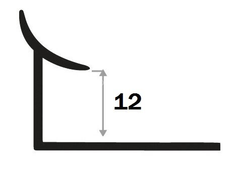 Заказать Алюминиевый профиль для плитки внутренний 12 мм Gunsen PV29-18 черный матовый 2,7 м 
