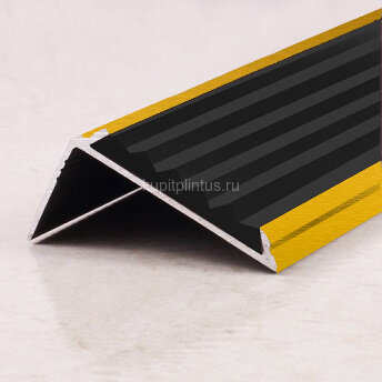 Заказать Порог угловой с резиновой вставкой ПО-38х23 золото матовое - черный 2,7 м Заказать Порог угловой с резиновой вставкой ПО-38х23 золото матовое - черный 2,7 м