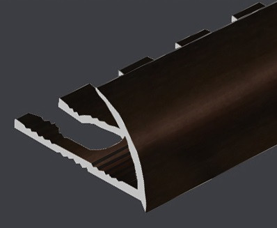 Заказать Гибкий C-профиль алюминиевый для плитки 8 мм PV10-11 коричневый блестящий 2,7 м 