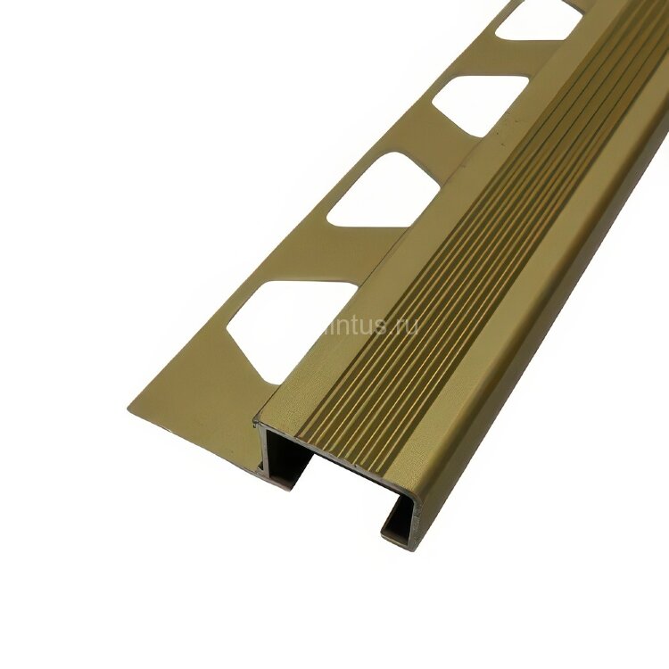 Заказать Профиль П-образный противоскользящий ПО-П10х20 Золото матовое 2,7 м Заказать Профиль П-образный противоскользящий ПО-П10х20 Золото матовое 2,7 м