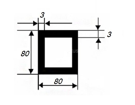 Заказать Бокс квадратный 80х80х3 мм из алюминия 3 м Заказать Бокс квадратный 80х80х3 мм из алюминия 3 м
