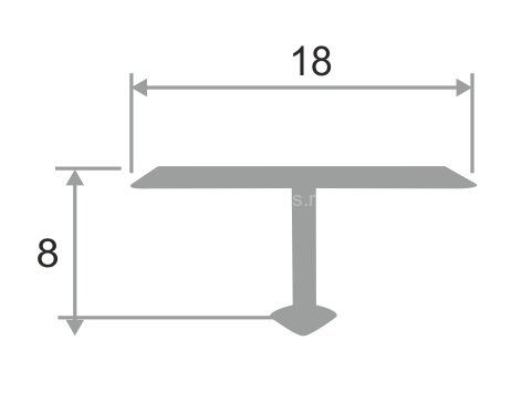 Заказать Алюминиевый Т-профиль 18 мм ПТ-18 Графит глянец браш 2,7 м 