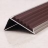 Заказать Порог угловой с резиновой вставкой ПО-38х23 серебро матовое - коричневый 2,7 м 