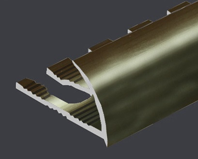 Заказать Гибкий C-профиль алюминиевый для плитки 8 мм PV10-17 титан блестящий 2,7 м 