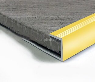 Заказать Профиль для ламината оконечный Panel L с рифлением алюминий 12 мм PV45-05 золото блестящее 2,7 м Заказать Профиль для ламината оконечный Panel L с рифлением алюминий 12 мм PV45-05 золото блестящее 2,7 м