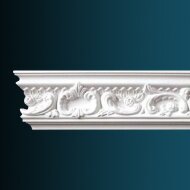 Потолочный плинтус с орнаментом гибкий Перфект AA201F 116х129х56 мм 2,3 м