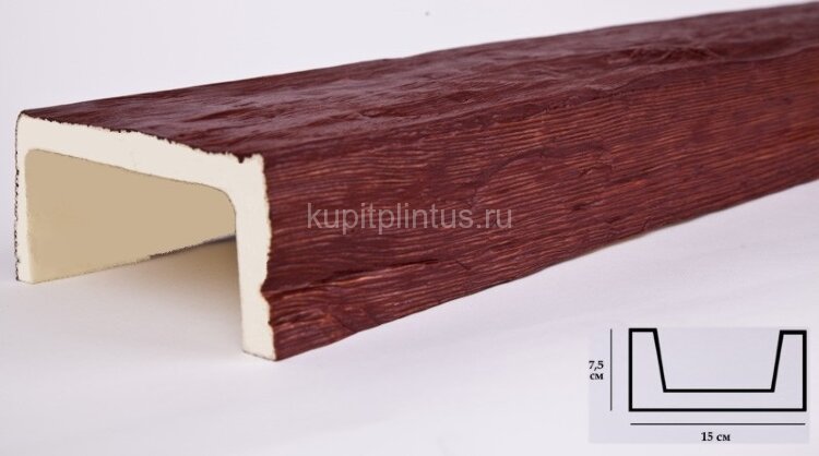 Заказать Декоративная балка из полиуретана 75х150 мм Уникс Славянский стиль СС2 Вишня 3 м Заказать Декоративная балка из полиуретана 75х150 мм Уникс Славянский стиль СС2 Вишня 3 м