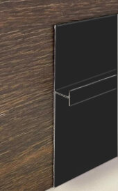 Алюминиевый плинтус теневой под гипсокартон ПТ-1/70 черный 3м