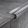Стальной порог угловой 40х12 мм FCR 12 M сатинированная сталь 2,7 м
