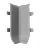 Уголок внутренний для плинтуса металлический ПТ-60 угол внутренний серебро M