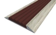 Порог противоскользящий с коричневой вставкой Д15 КД Дуб северный (декорированный) 2,7 м