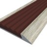 Заказать Порог противоскользящий с коричневой вставкой Д15 КД Дуб северный (декорированный) 2,7 м 