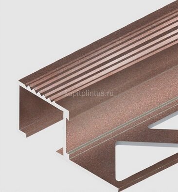 Заказать Алюминиевый П-профиль для ступеней с рифлением 20х12 мм PV52-14 розовый матовый 2,7 м Заказать Алюминиевый П-профиль для ступеней с рифлением 20х12 мм PV52-14 розовый матовый 2,7 м