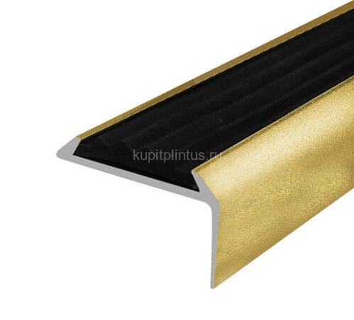 Заказать Угловой порог алюминиевый противоскользящий 22х42 мм Д01 КР люкс Золото (черная вставка) 2,7 м Заказать Угловой порог алюминиевый противоскользящий 22х42 мм Д01 КР люкс Золото (черная вставка) 2,7 м