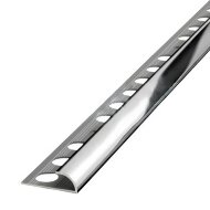 Уголок наружный для плитки С-образный (раскладка) ПО-9 серебро глянцевое 2,7 м