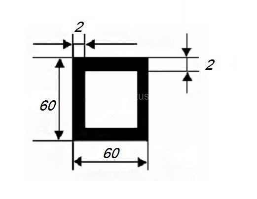 Заказать Бокс квадратный 60х60х2 мм из алюминия 3 м Заказать Бокс квадратный 60х60х2 мм из алюминия 3 м