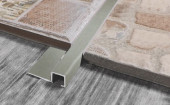 Профиль для плитки внешний П-образный алюминий 10х10 мм PV31-02 серебро матовое 2,7 м