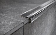 Стальной порог угловой 40х12 мм FCR 12 P полированная сталь 2,7 м
