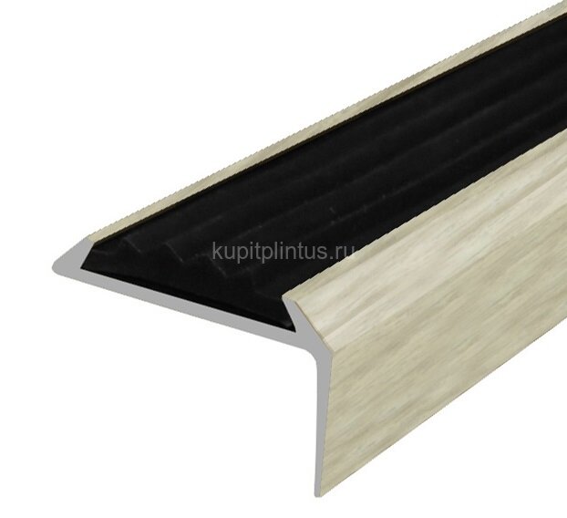 Заказать Порог угловой с черной резиновой вставкой Д01 КД Клен северный 2,7 м Заказать Порог угловой с черной резиновой вставкой Д01 КД Клен северный 2,7 м