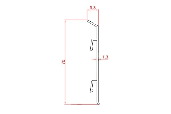 Заказать Алюминиевый уголок внутренний для плинтуса Евротрим F-70 2158.00 золото 