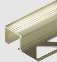 Алюминиевый П-профиль для ступеней с рифлением 20х12 мм PV52-16 титан матовый 2,7 м Алюминиевый П-профиль для ступеней с рифлением 20х12 мм PV52-16 титан матовый 2,7 м