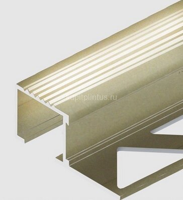 Заказать Алюминиевый П-профиль для ступеней с рифлением 20х12 мм PV52-16 титан матовый 2,7 м Заказать Алюминиевый П-профиль для ступеней с рифлением 20х12 мм PV52-16 титан матовый 2,7 м