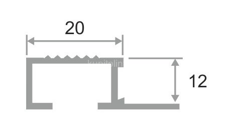 Заказать Алюминиевый П-профиль для ступеней с рифлением 20х12 мм PV52-16 титан матовый 2,7 м Заказать Алюминиевый П-профиль для ступеней с рифлением 20х12 мм PV52-16 титан матовый 2,7 м