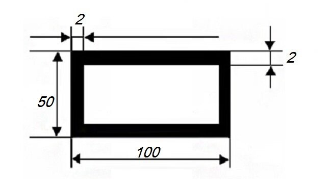 Заказать Бокс прямоугольный 50х100х2 мм из алюминия 3 м Заказать Бокс прямоугольный 50х100х2 мм из алюминия 3 м