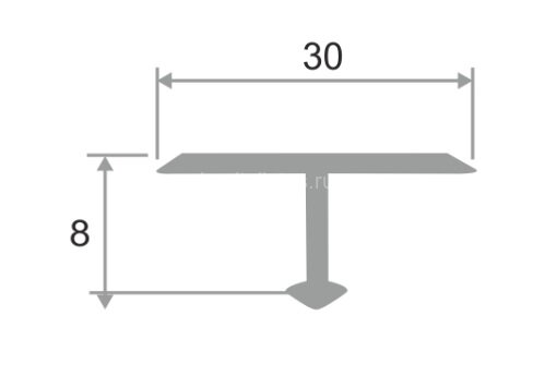 Заказать Алюминиевый Т-образный профиль ПТ-30 Бронза светлая глянец 2,7 м 