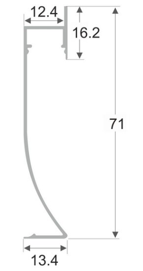 Заказать Алюминиевый плинтус с подсветкой LED с экраном  71 мм ПО-193 черный матовый 2,7 м 