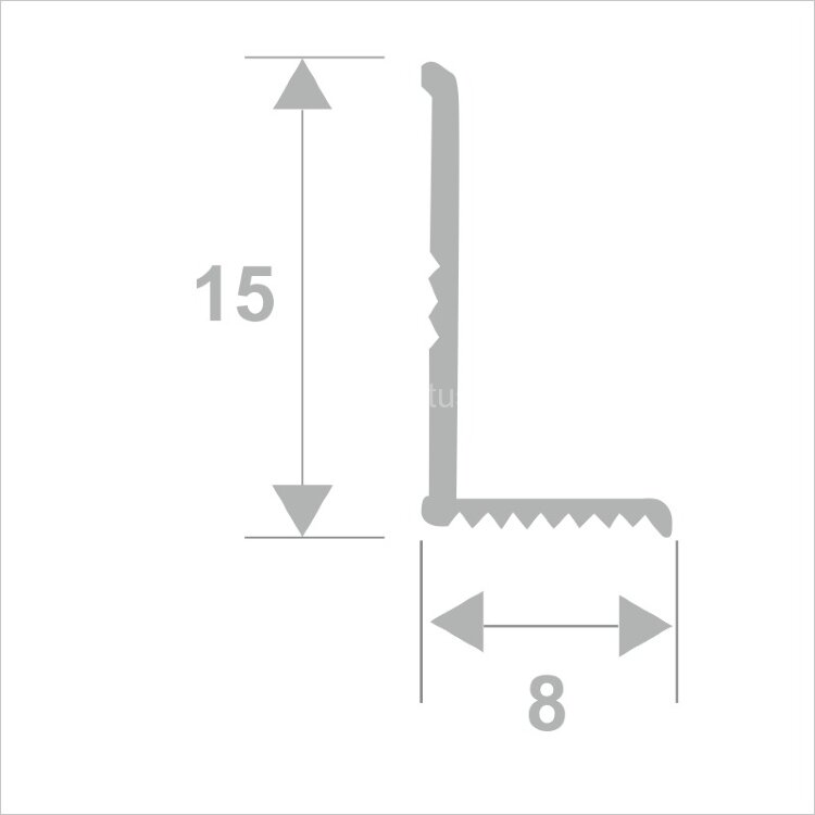 Заказать Алюминиевый внутренний уголок разнополочный 15х8 мм ПВ-205-34 черный муар 2.7 м 