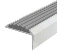 Угловой порог алюминиевый противоскользящий 22х42 мм Д01 КР люкс Алюминий (серая вставка) 2,7 м Угловой порог алюминиевый противоскользящий 22х42 мм Д01 КР люкс Алюминий (серая вставка) 2,7 м