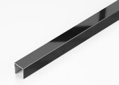 П-профиль из нержавеющей стали 10х10 мм SUP010-08 черный глянец 2,7 м